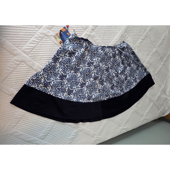 Milly For Design Nation Capri Italia Full Skirt XL NWT Blue Combo Tile Pattern - Picture 9 of 9